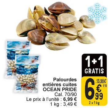Offre: Palourdes entières cuites