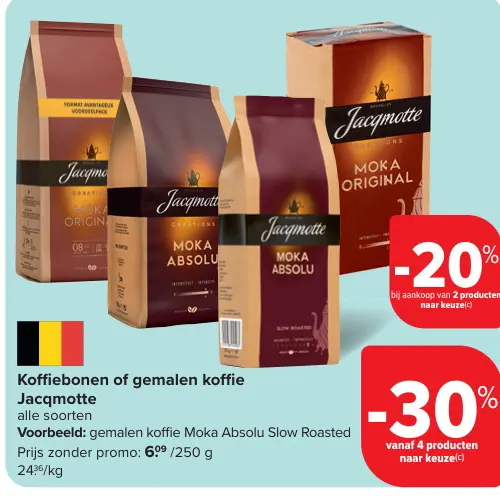 Promotie: Koffiebonen of gemalen koffie