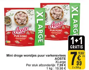 Aanbieding: Mini droge worstjes puur varkensvlees