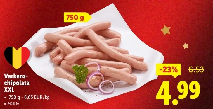 Promotie: Varkenschipolata XXL