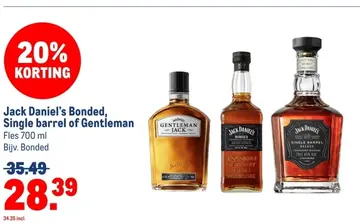 Aanbieding: Jack Daniel's Bonded, Single barrel of Gentle