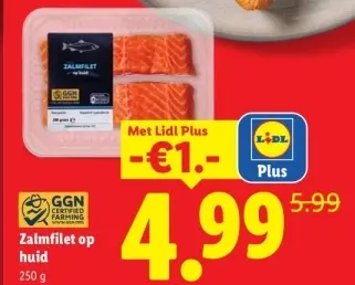 Aanbieding: Zalmfilet op huid