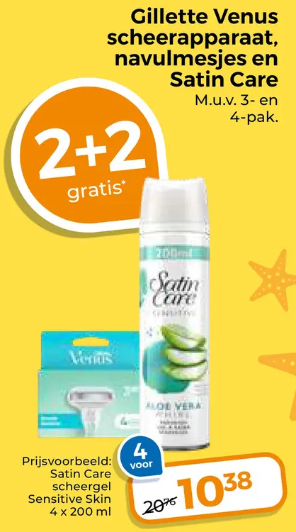 Aanbieding: Gillette Venus scheerapparaat, navulmesjes en Satin Care
