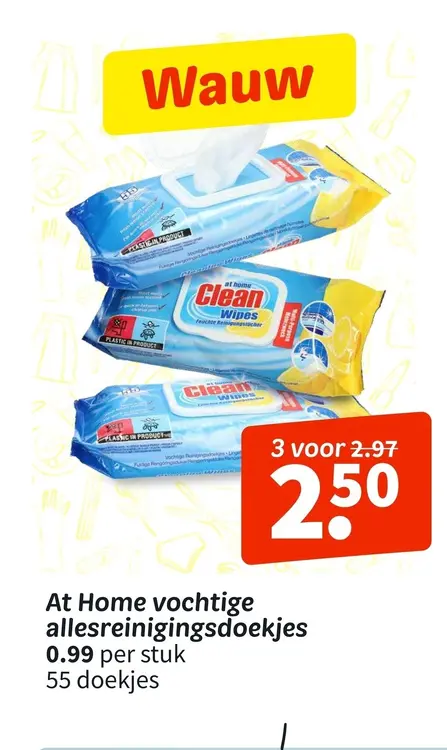 Promotie: At Home vochtige allesreinigingsdoekjes