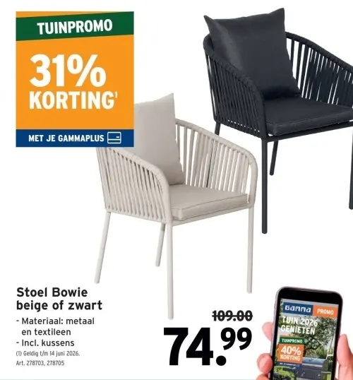 Promotie: Stoel Bowie