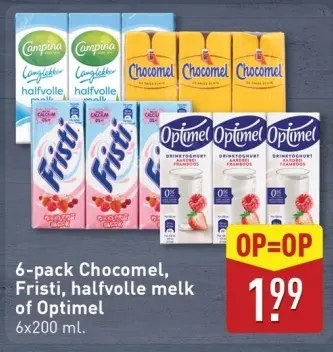 Aanbieding: Chocomel, Fristi, halfvolle melk of Optimel