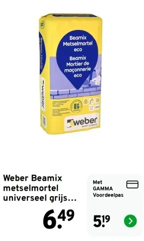 Aanbieding: Beamix metselmortel universeel grijs
