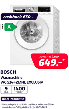 Aanbieding: Bosch WGG244ZMNL Serie 6 EXCLUSIV