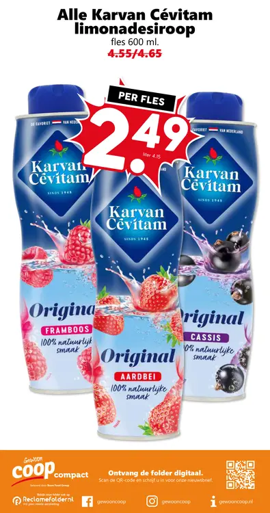 Aanbieding: Alle Karvan Cévitam limonadesiroop