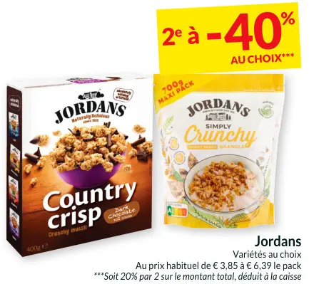 Offre: Country crisp Dark Chocolate Crunchy muesli /