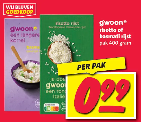 Aanbieding: risotto of basmati rijst
