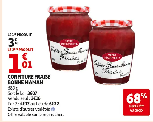 Offre: Confiture fraise