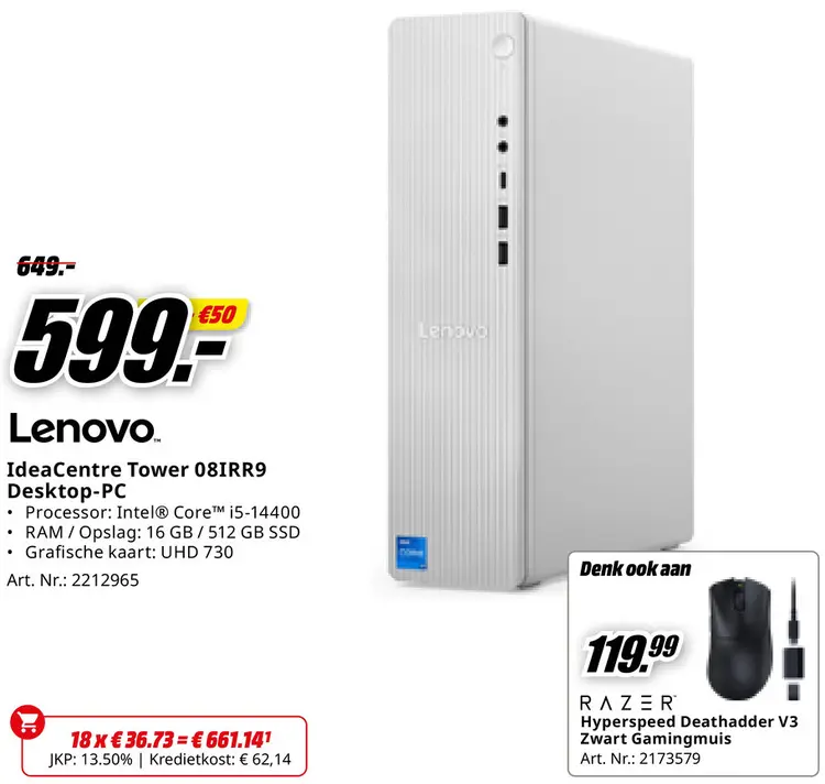 Promotie: IdeaCentre Tower 08IRR9 Desktop-PC