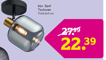 Aanbieding: 1-Spot Toulouse - zwart - 17,5x14,5x11 cm