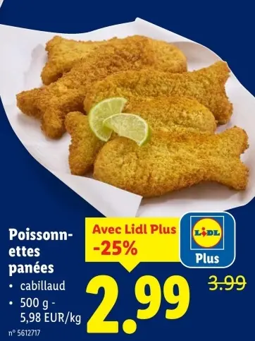 Offre: Poissonnettes panées