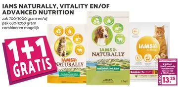 Aanbieding: Iams naturally, vitality en/of advanced nutrition