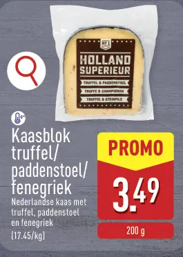 Aanbieding: Kaasblok truffel/ paddenstoel/ fenegriek