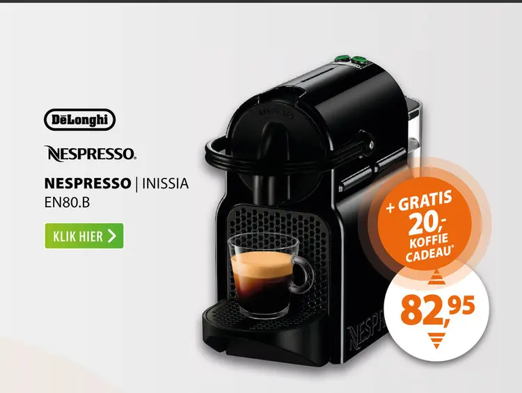 Aanbieding: DeLonghi Nespresso Inissia EN80.B Zwart