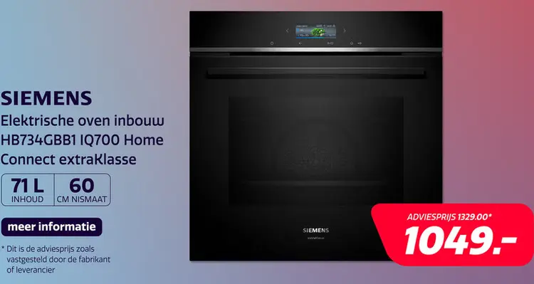 Aanbieding: Siemens HB734GBB1 IQ700 elektrische oven