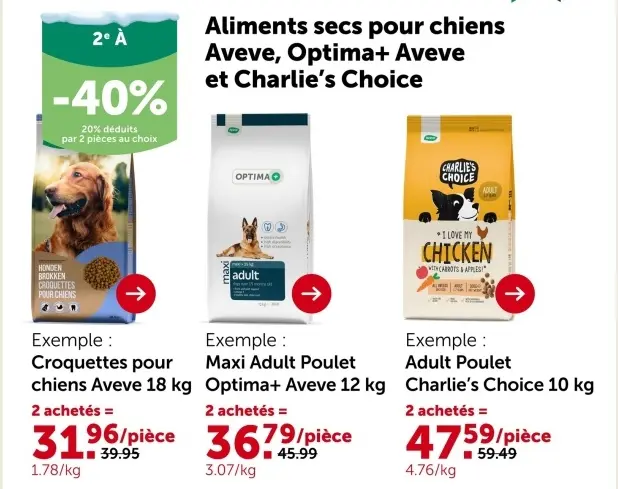 Offre: Croquettes pour chiens Aveve