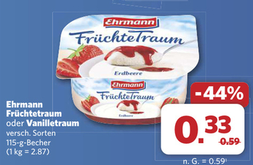 Aanbieding: Ehrmann Früchte Traum oder Vanilletraum