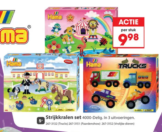 Aanbieding: Hama strijkkralen set trucks 4000 delig
