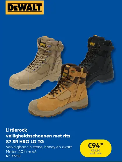Promotie: Littlerock veiligheidsschoenen met rits S7 SR