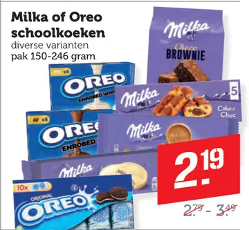 Aanbieding: Milka of Oreo schoolkoeken