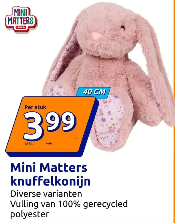 Promotie: Mini Matters knuffelkonijn