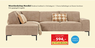 Aanbieding: Woonlandschap Mondial Moderne hoekbank