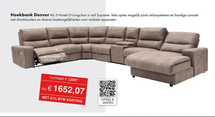 Aanbieding: Denver hoekbank