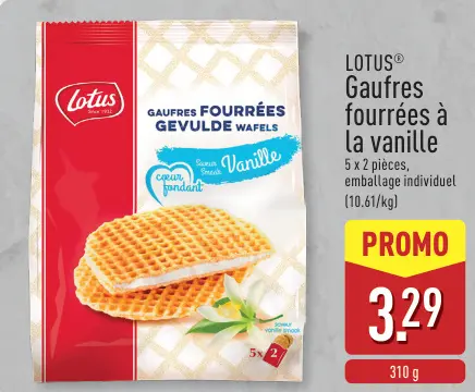 Offre: Gaufres fourrées à la vanille