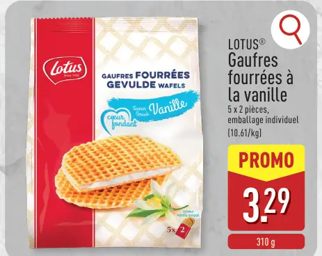 Offre: Gaufres fourrées à la vanille