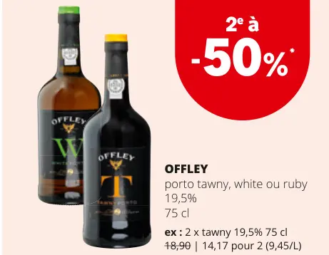 Offre: OFFLEY porto tawny, white ou ruby