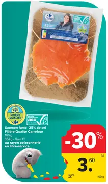 Offre: Saumon fumé -25% de sel