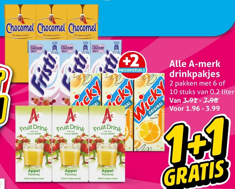 Aanbieding: A-merk drinkpakjes