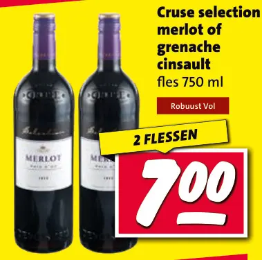 Aanbieding: Cruse selection merlot of grenache cinsault