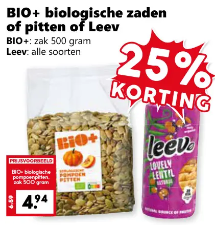 Aanbieding: BIO+ biologische zaden of pitten of Leev