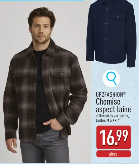 Offre: Chemise aspect laine