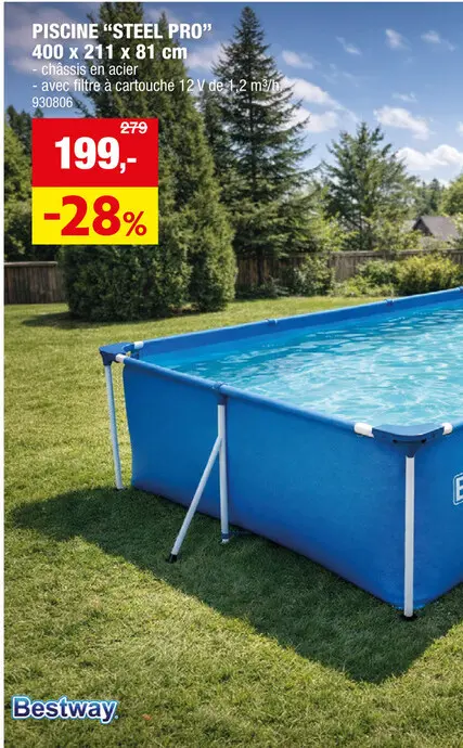 Offre: Bestway Steel Pro piscine tubulaire 400x211x81 cm