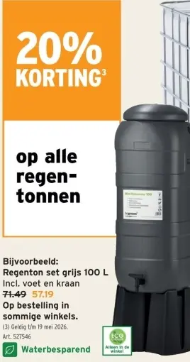 Promotie: Regenton set grijs