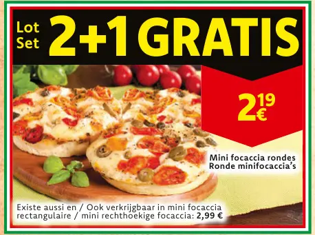 Offre: Mini focaccia rondes / Ronde minifocaccia's