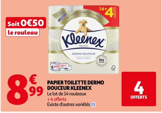 Promotie: Papier toilette dermo douceur