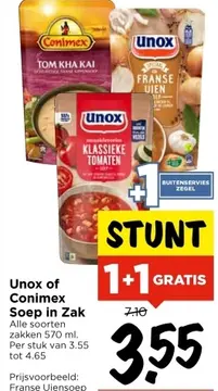 Aanbieding: Unox of Conimex Soep in Zak