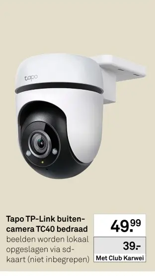Aanbieding: Tapo TP-Link buitencamera TC40 bedraad