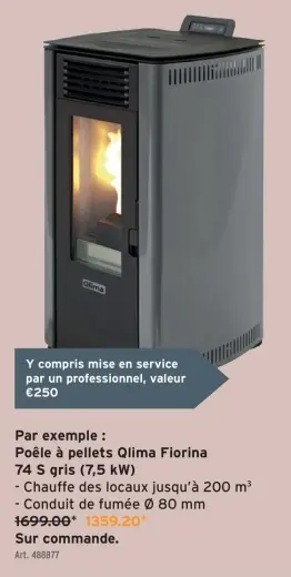 Offre: Poêle à pellets Qlima Fiorina 74 S gris