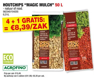 Promotie: Agrofino Color Decor houtchips 10-40 mm 50l natuur