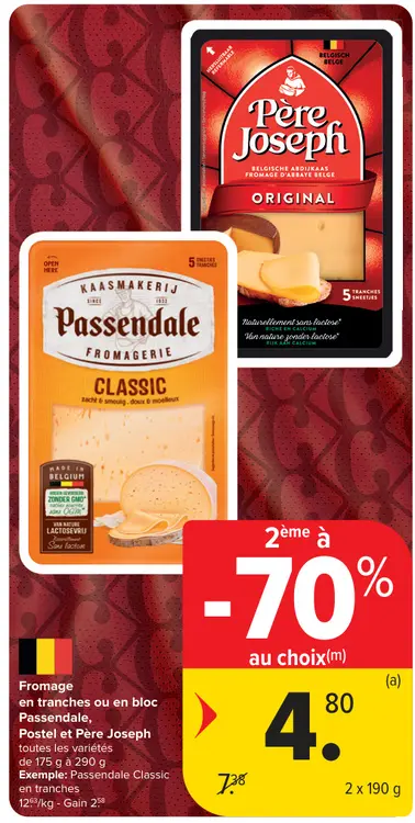 Offre: Fromage en tranches ou en bloc