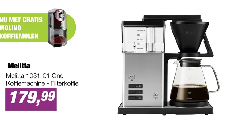 Aanbieding: Melitta 1031-01 One Koffiemachine - Filterkoffie