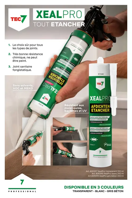 Offre: Tec7 XealPro mastic d'étanchéité 310ml gris béton